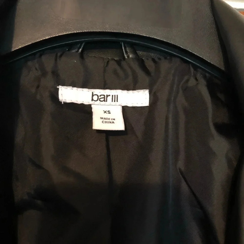 Bar III Faux Leather Buckle Jacket Black - Picture 6 of 8